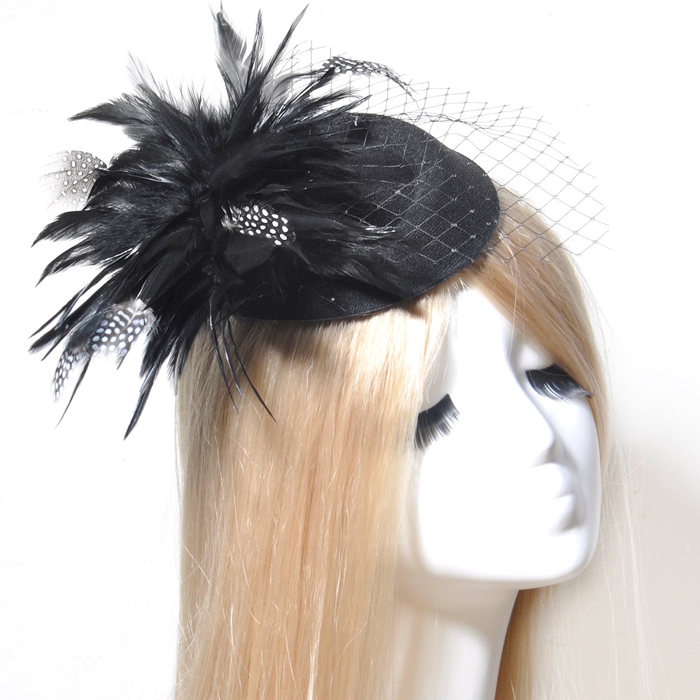 lady women pillbox hat veil fascinator hair clip accessories bowknot