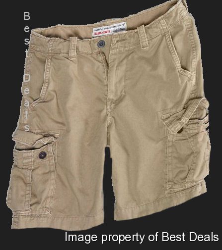 American-Eagle-AE-Mens-Classic-Length-KHAKI-CARGO-Shorts-NEW-FREE-FAST-SHIPPING