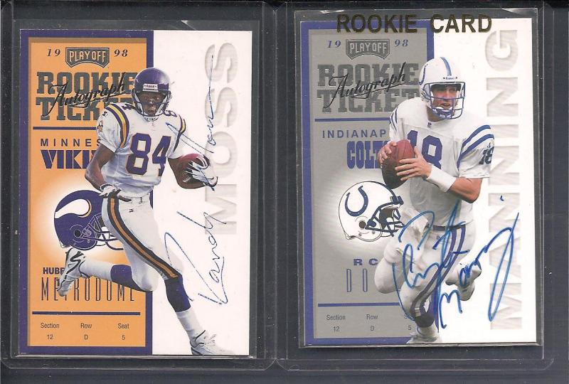 PEYTON MANNING 1998 CONTENDERS GOLD AUTO RC SET #D 4/8