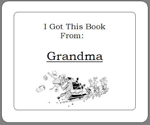 From Grandma Christmas Book Plate
