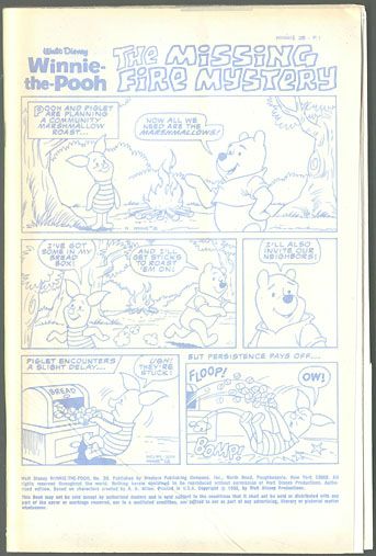 Winnie The Pooh #28 Blue Line Press Proof File RARE