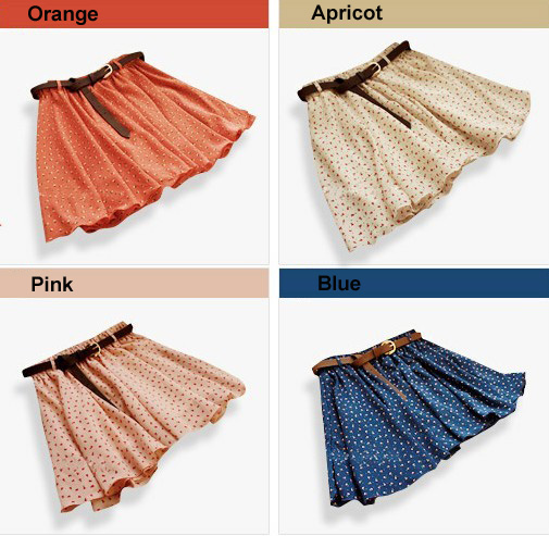 4-Colors-Fashion-Pleated-Floral-Chiffon-Women-Ladies-Cute-Mini-Skirt-with-Belt