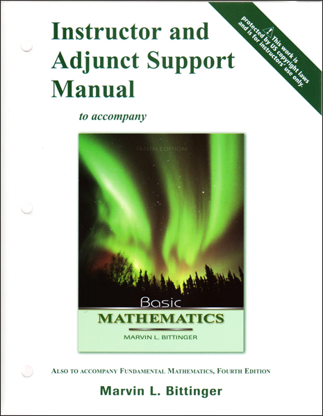 Thumbnail of Instructor and Adjunct Support Manual to accompany Basic Mathematics 10th Editio