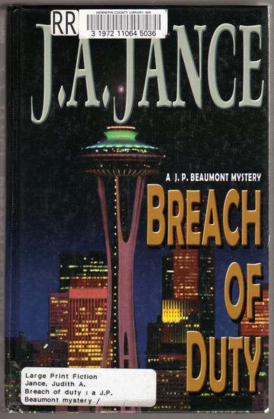 Thumbnail of Breach of Duty: A J.P. Beaumont Mystery