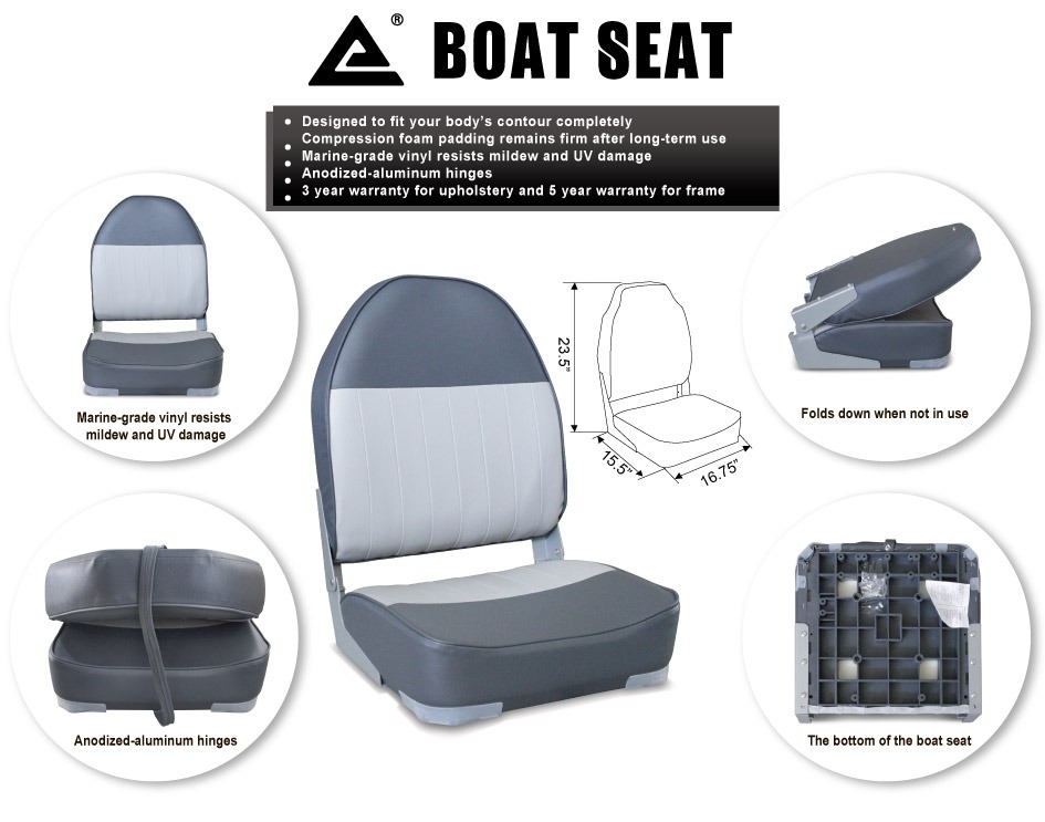 Details About A Pair Of New High Back Marine Boat Seats Gray Charcoal