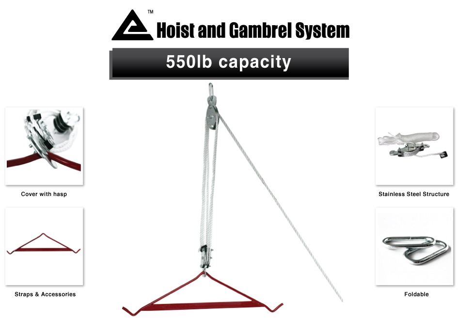 Hunting Game Locking Hoist and Gambrel System 500lbs Capacity eBay