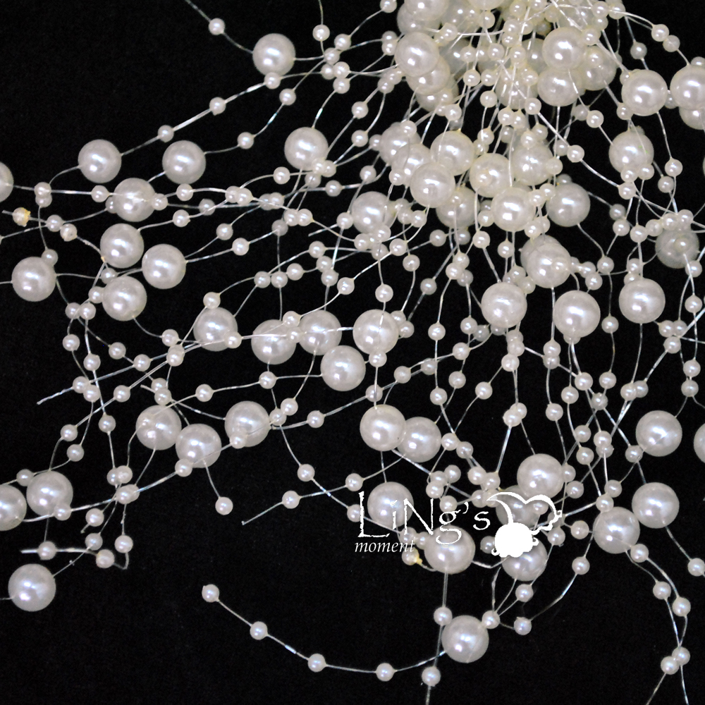 5 25 x ivory white pearl chain garland bridal beads 5 25 x ivory white pearl chain garland bridal beads