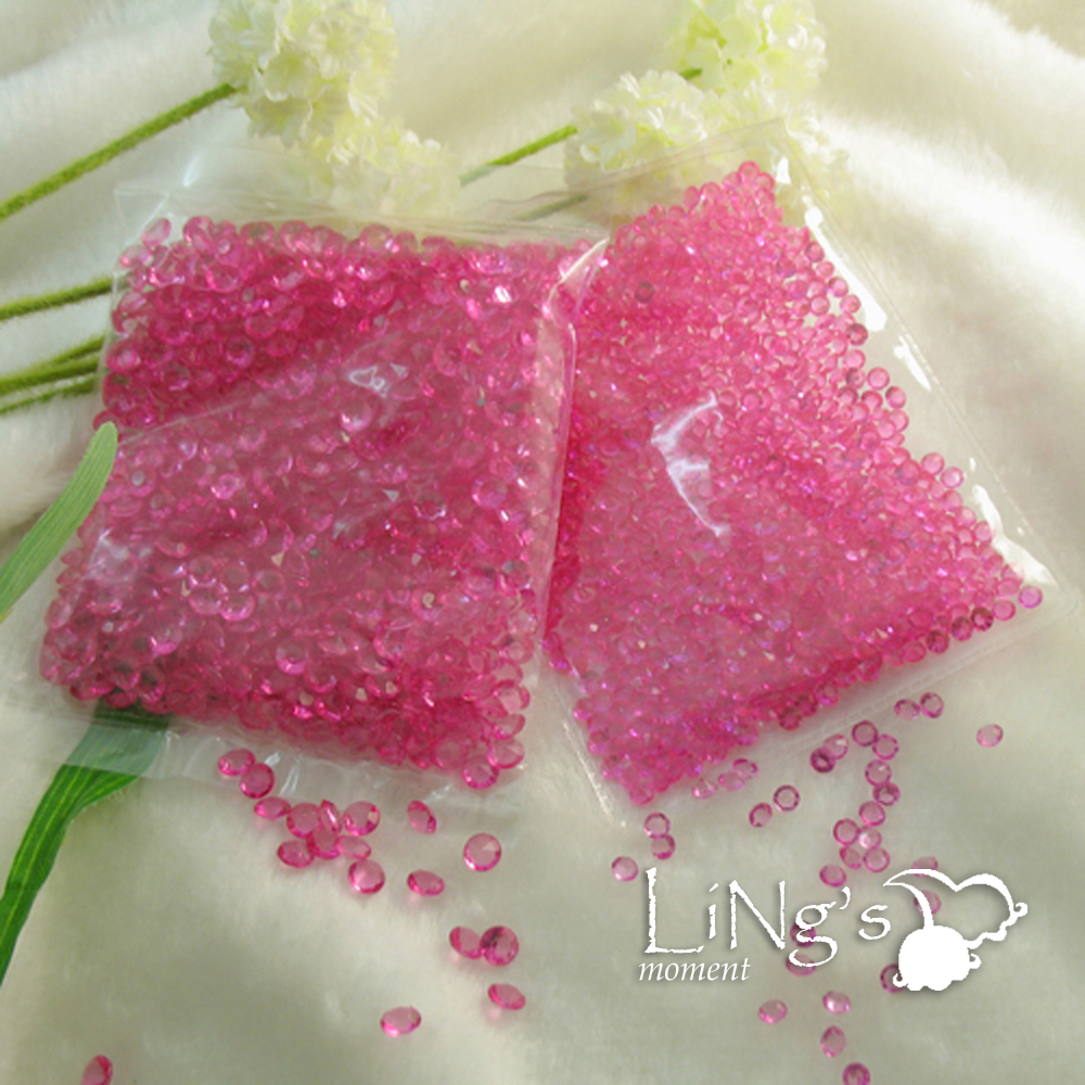 2000 Fuchsia Diamond Confetti Wedding Party Decorations