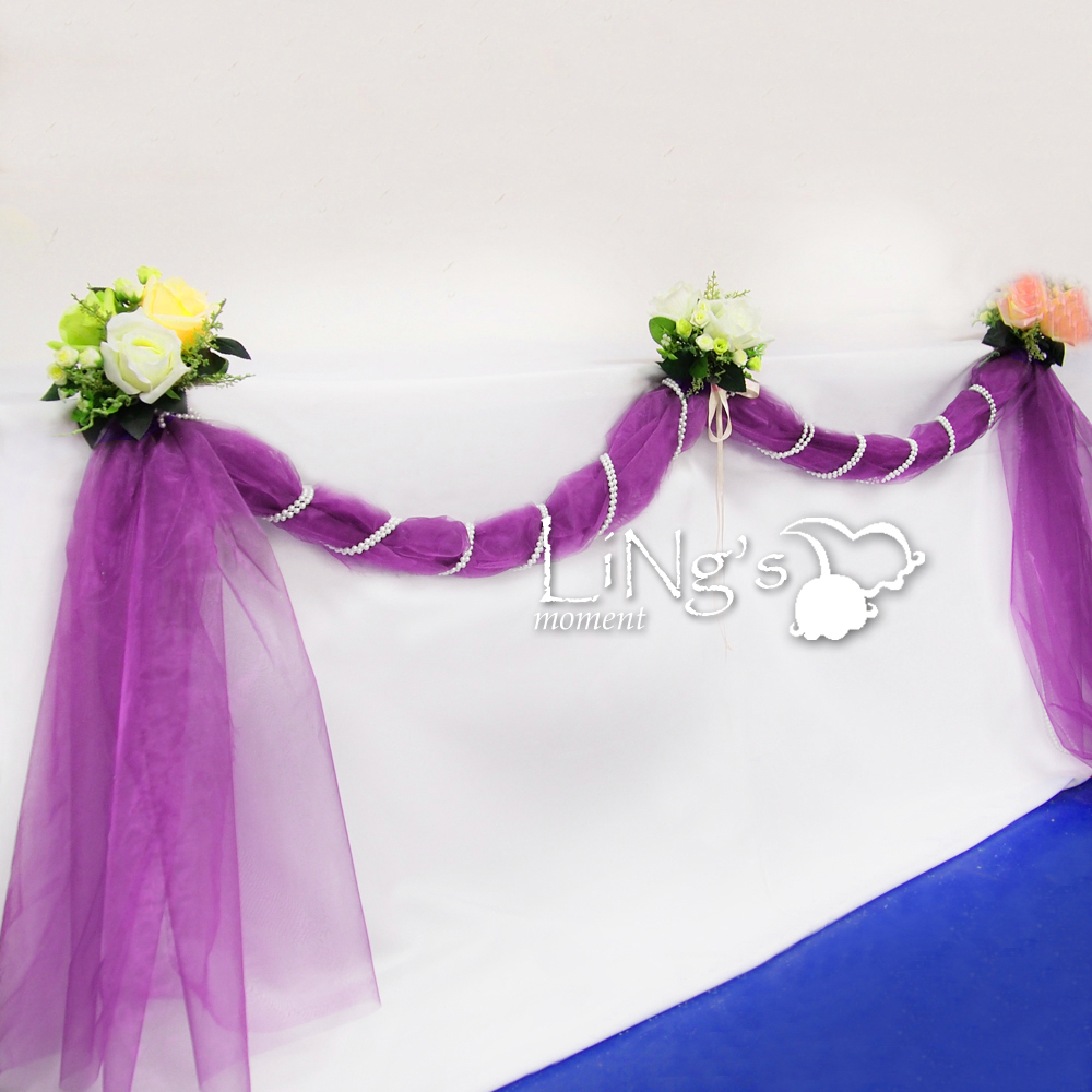 Organza Sheer Fabric Wedding Party Table Runner / Chair Sash Bows