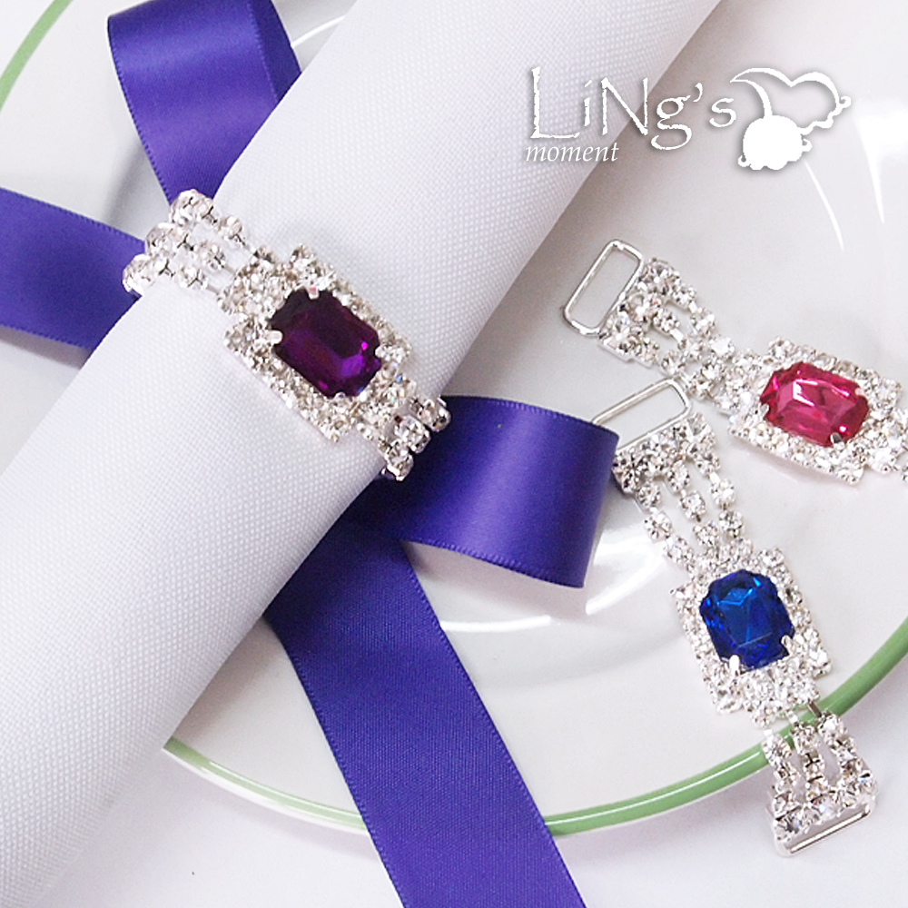 Diamante Gem Silver Napkin Ring Bridal Wedding Party Favour Table