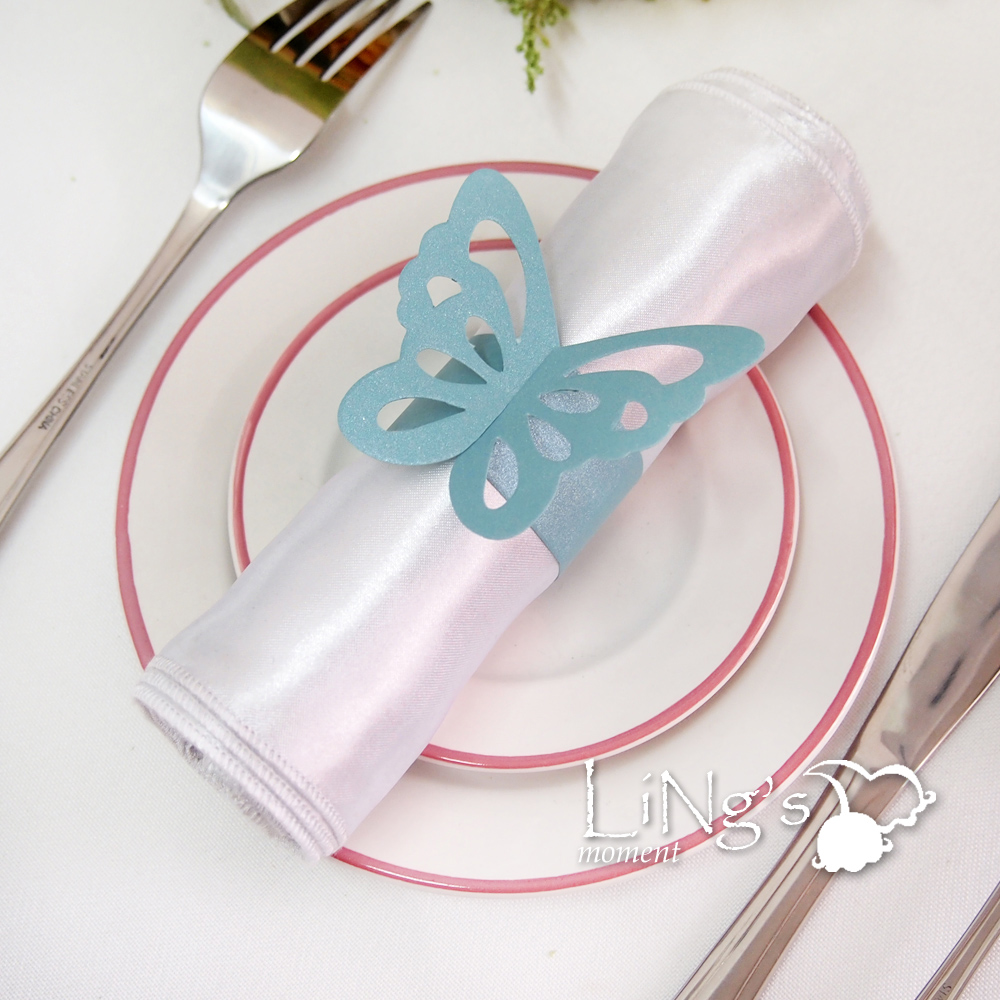 Butterfly Paper Napkin Ring Wedding Party Shower Favor Decoration 8
