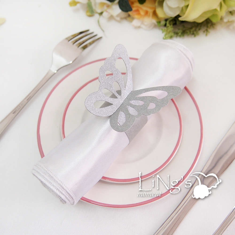 Butterfly Paper Napkin Ring Wedding Party Shower Favor Decoration 8