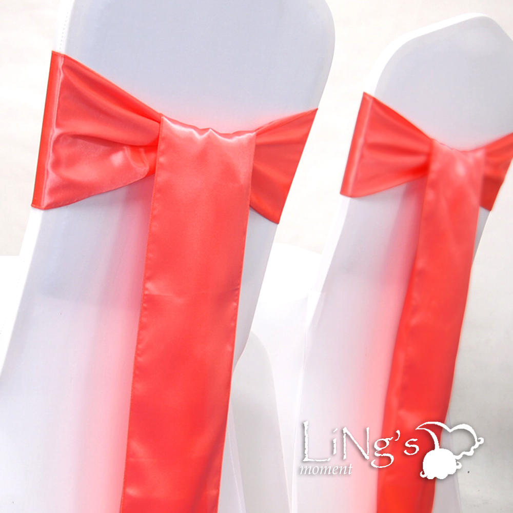 100 pieces Wedding Party Banquet 6x108inch Satin Chair Cover Sash Bow COLORS eBay