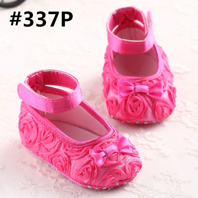 24 Mixed New Style Baby Girls Soft Crib Shoes 3 Size Age 018 Months eBay