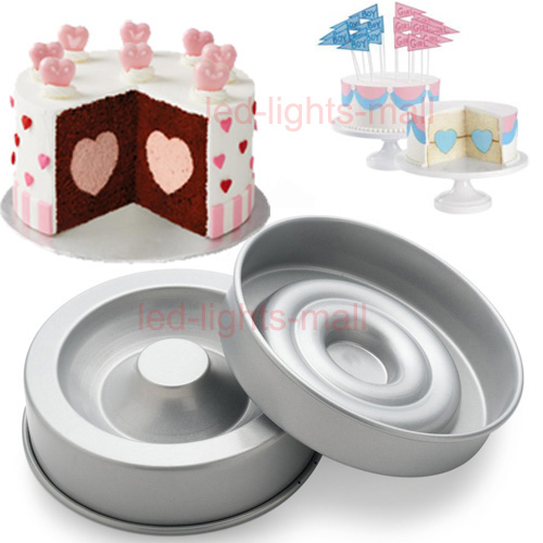 Xmas 2pcs Heart Tasty Fill Round Cake Baking Pan Tin ...