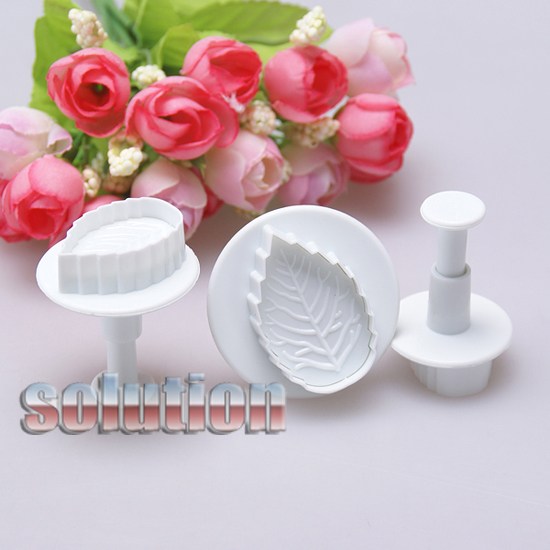 3pcs Leaf Fondant Cake Decorating Sugarcraft Icing Cutter ...