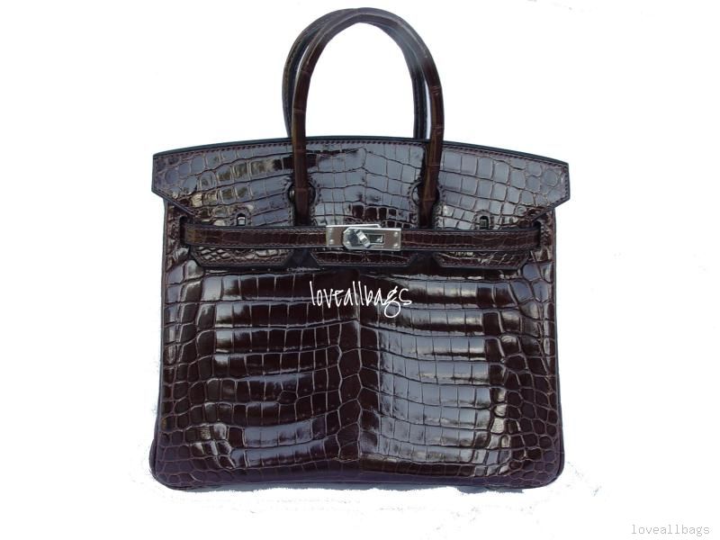 AUTH HERMES BIRKIN BAG CROC NILOTICUS COCOAN 25CM BNIB!