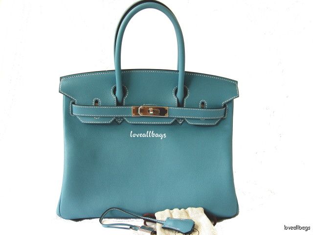 AUTH HERMES BIRKIN 30CM BLUE JEAN RARE SWIFT BNIB