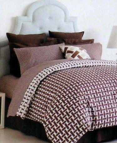 Jonathan Adler Woven Brown Retro Full/Qn Duvet SET 8pc