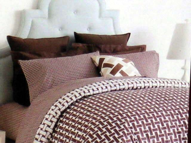 Jonathan Adler Woven Brown Retro Mod Silk Decor Pillow
