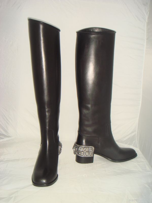 NIB CHANEL HIGH BOOTS METAL CUFF BIKER BOOTS 37 $3600