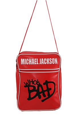 MICHAEL JACKSON WHO'S BAD LICENSED VINYL RED TOTE BAG