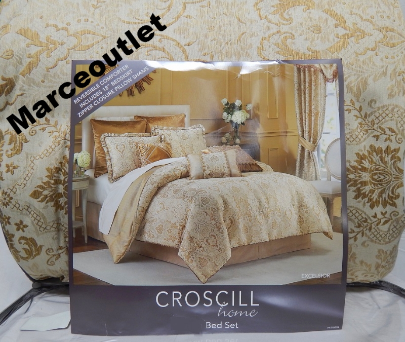 Croscill Bedding, Excelsior 4 Piece KING Comforter Set Gold eBay