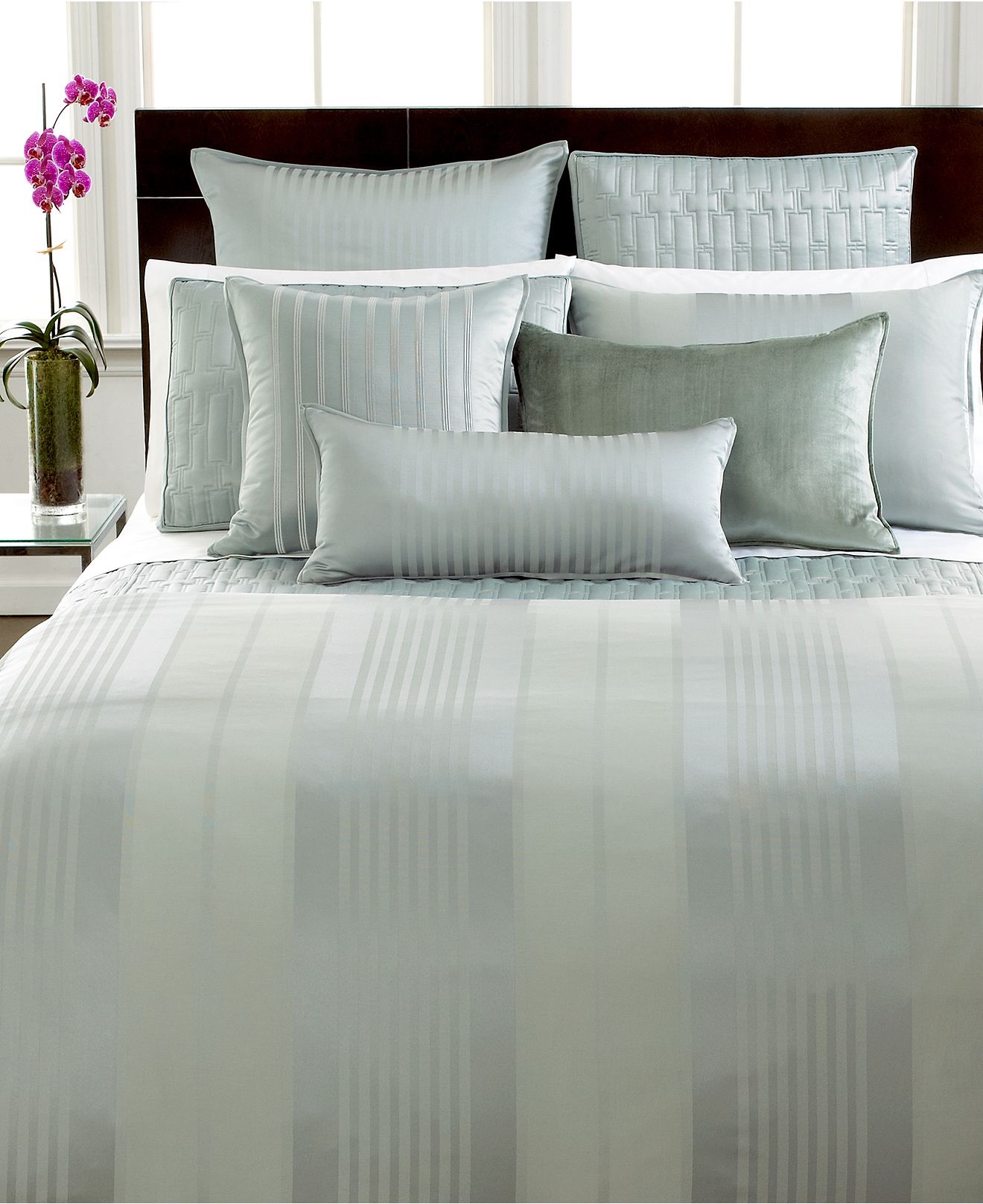 HOTEL COLLECTION Classic Stripe FULL QUEEN Duvet Cover Frost eBay