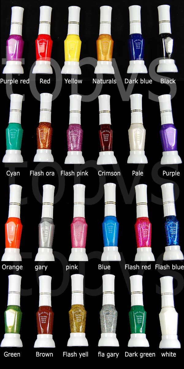 New-Nail-Art-Two-Way-Pen-and-Brush-Varnish-Polish-Free-Shipping