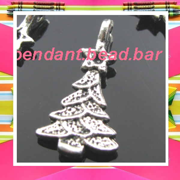 60 Tibetan Silver Charms Findings Xmas Tree Pendant A93