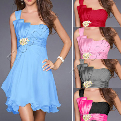 Women-039-s-High-Slim-Waist-MIni-Wedding-Cocktail-Evening-Party-Prom-Dress-8-Size