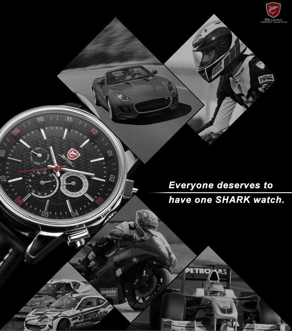 U.S.A SHARK 6 Hands Date Day Army Quartz Mens Sport Watch + Upgrade