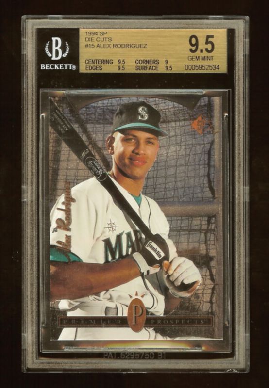 1994 ALEX RODRIGUEZ SP DIE-CUT ROOKIE RC #15 BGS 9.5