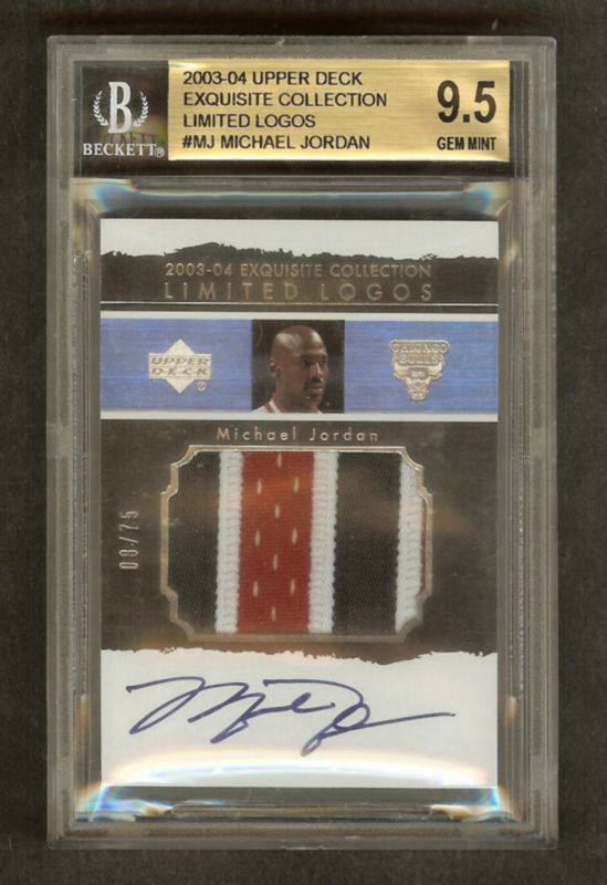 03-04 MICHAEL JORDAN EXQUISITE LOGO AUTO PATCH BGS 9.5