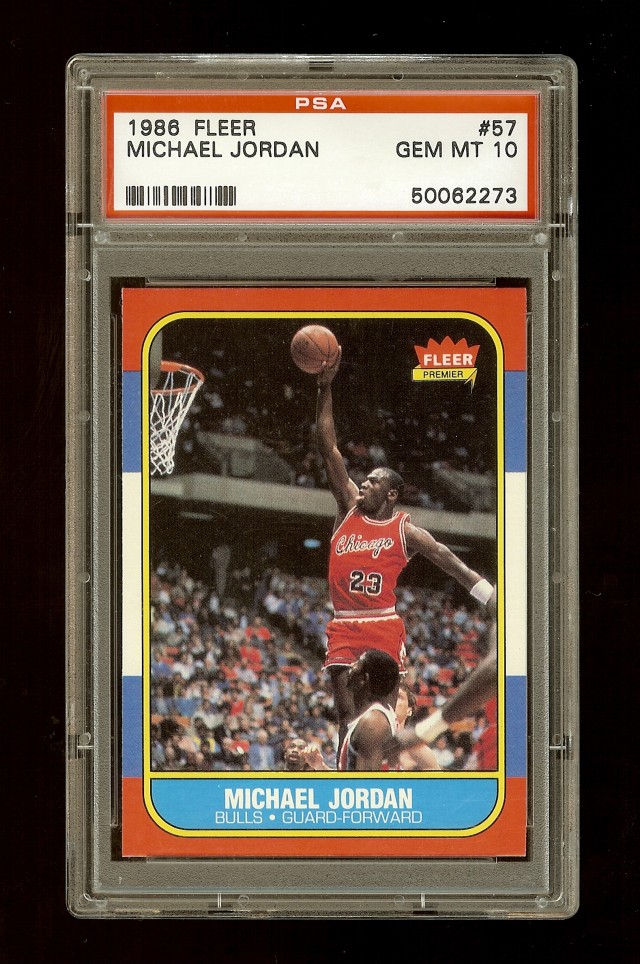 1986-87 FLEER MICHAEL JORDAN ROOKIE RC #57 PSA 10 GEM!