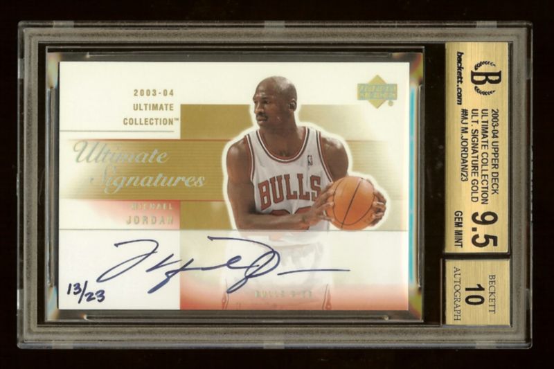 03-04 MICHAEL JORDAN UD ULIMATE AUTO GOLD /23 BGS 9.5