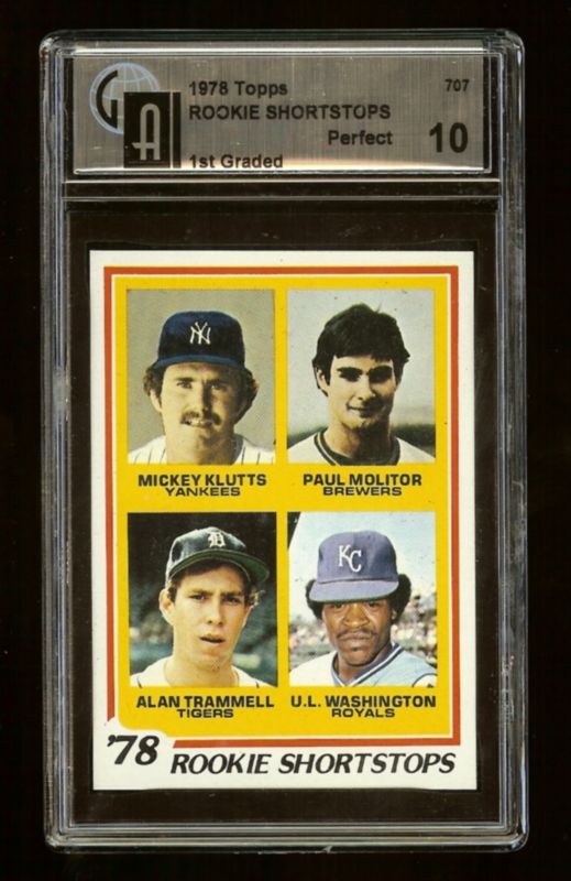 1/1 1978 PAUL MOLITOR/ALAN TRAMMELL TOPPS RC 707 GAI 10
