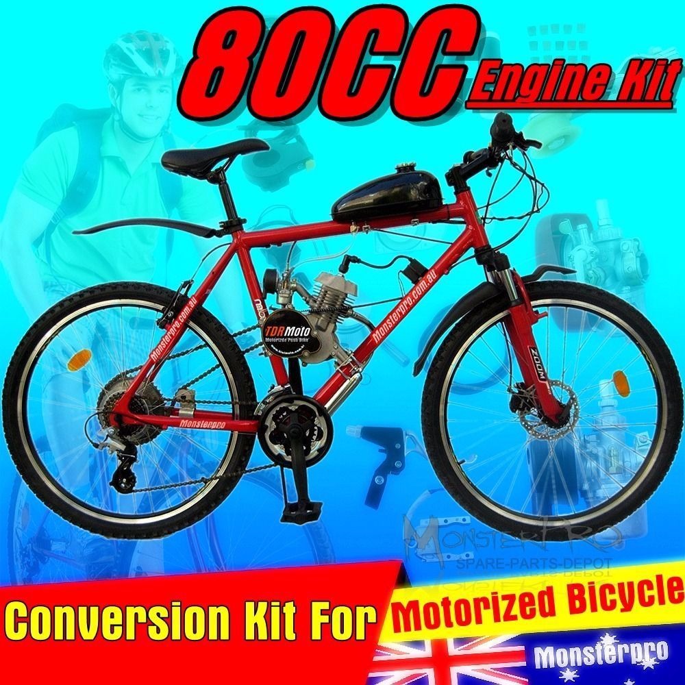 80cc Motorised Motorized Bicycle Push Bike 2 Stroke Motor Engine Kit Petrol eBay