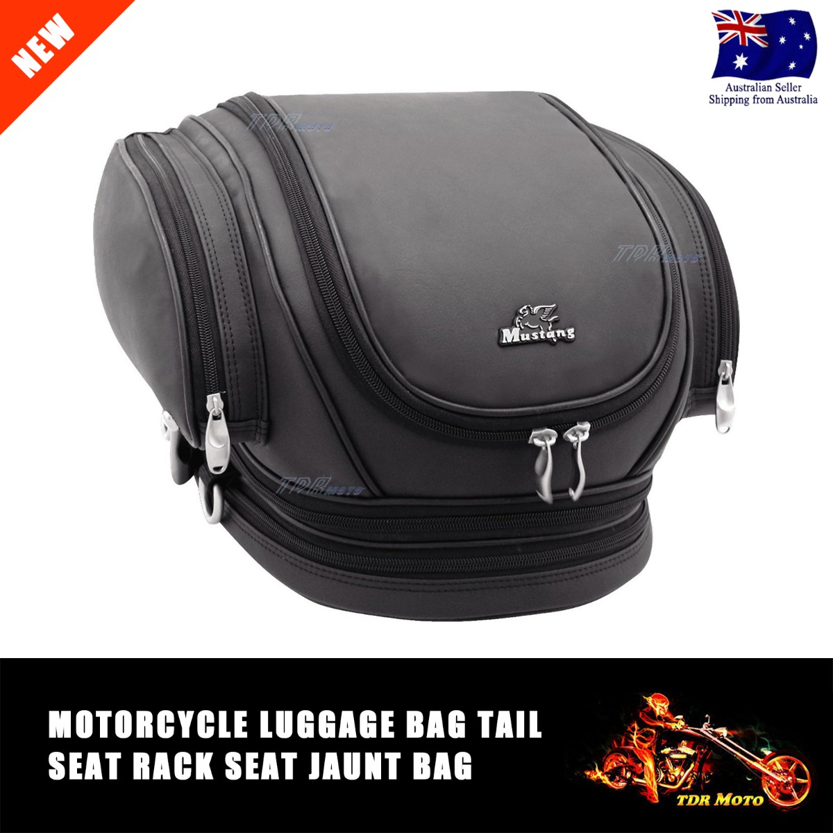 MOTORCYCLE LUGGAGE BAG TAIL JAUNT SADDLE SEAT RACK HELMET Pillion Seat