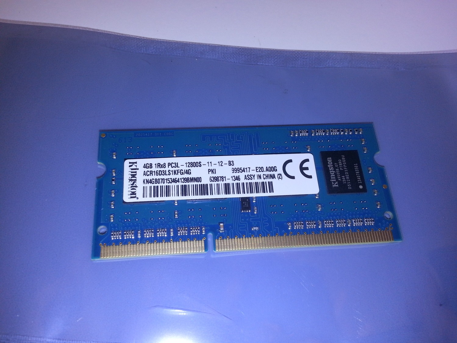 Kingston 4GB 1Rx8 DDR3 Laptop Memory Ram Card PC3L-12800S ACR16D3LS1KFG ...