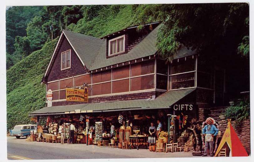 Cherokee Nc Totem Pole Gift Shop Indian Reservation | Ebay