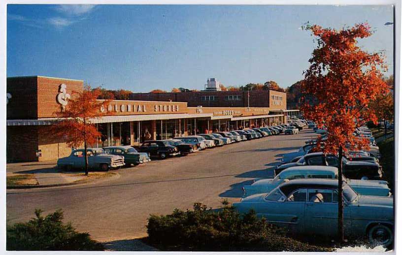 RALEIGH NC 1950s Car Cameron Village Colonial Store PC