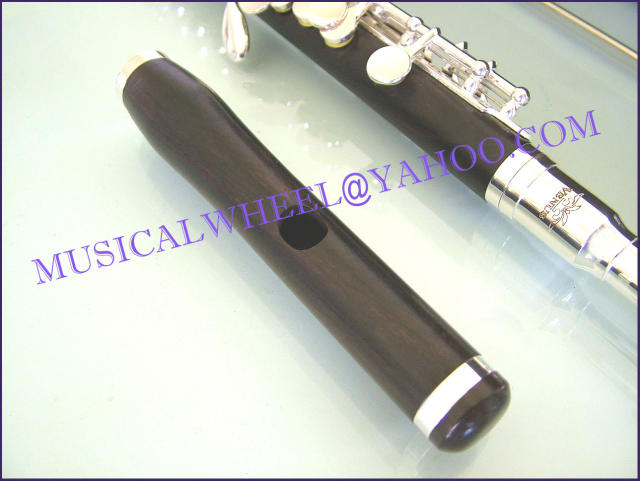 Solid Ebony Wood Piccolo -2 Headjoints -Silver Keys New