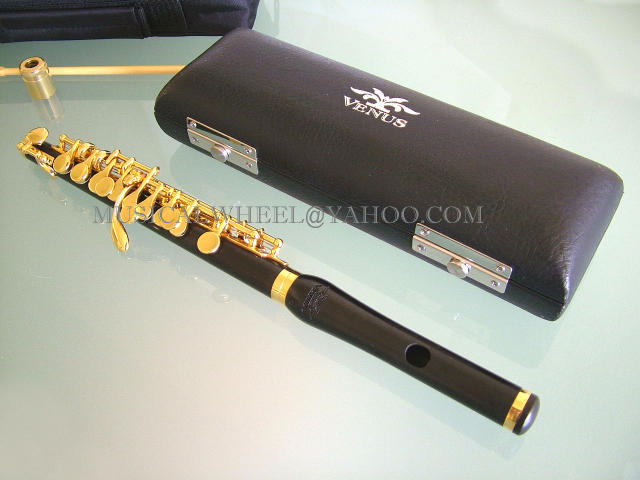 Solid Ebony Wood Piccolo - 24K Gold Keys Brand NEW