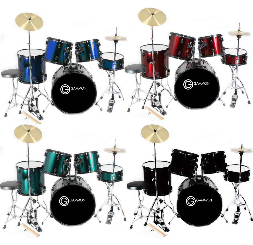 New COMPLETE 5 Piece ADULT DRUM SET CYMBALS FULL SIZE 