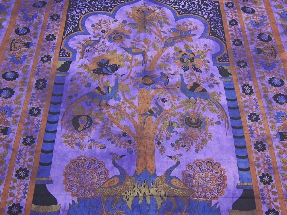 ... Peacock Cotton Tapestry Tree of Life Purple Bed Sheet Wall Hanging ... Peacock Cotton Tapestry Tree of Life Purple Bed Sheet Wall Hanging