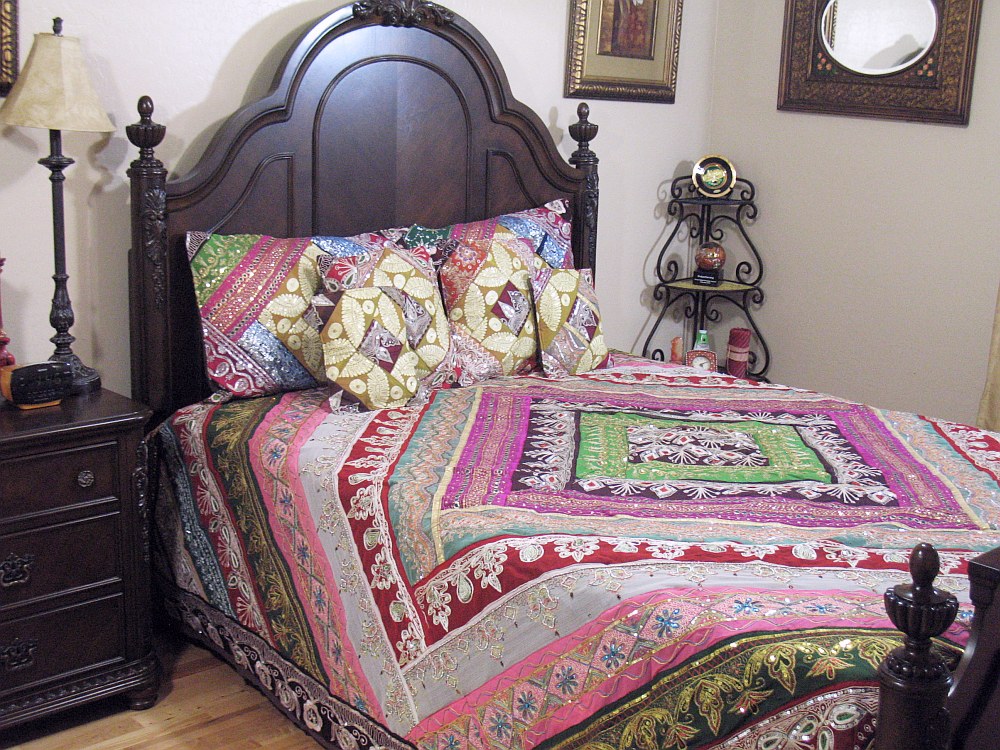 Sari Designer Duvet Indian Style 7P Bedding Bohemian Bedroom Coverlet Ensemble eBay