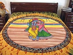 Cotton Wall Tapestry with Krishna & Radha motif