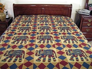 Cotton Bed Sheet with Elephant motif