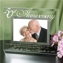 Personalized 50th Anniversary Glass Picture Frame